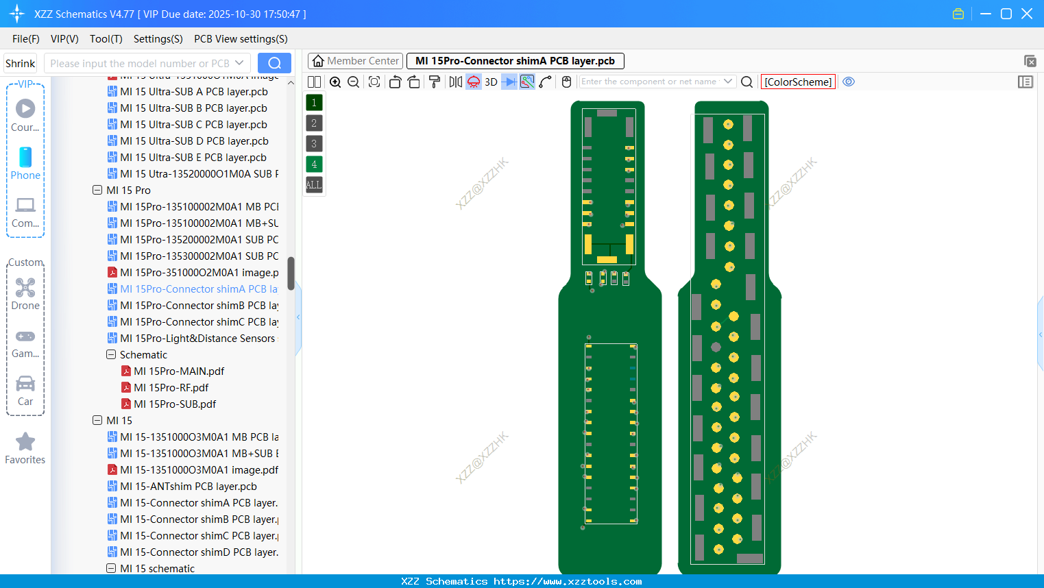 Xiaomi MI 15Pro-Connector ShimA PCB Layer